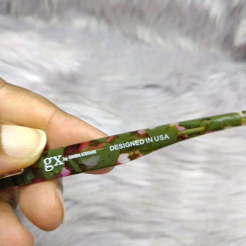 GX by Gwen Stefani Eyeglasses Frames GX077 PNK Pink Green Full Rim 52-19-135